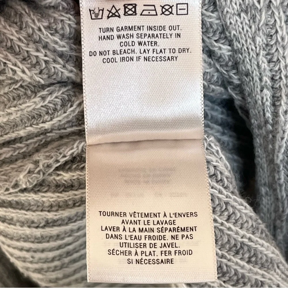 Anthropologie MOTH Cotton Cashmere Tie Front Cowl Neck‎ Sweater Gray Size Medium